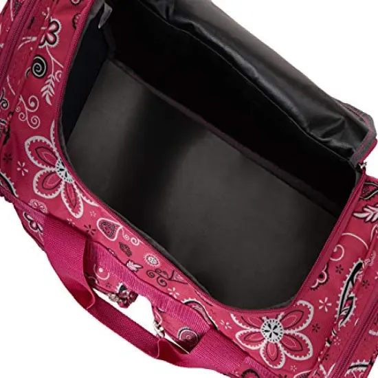 Rockland Duffel Bag, Pink Bandana, 19-Inch {3}