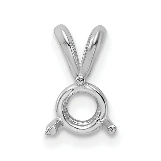 14K White Gold 0.5ct 3 Prong Round Pendant Setting {2}