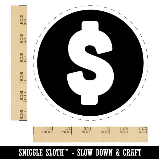 Dollar Sign Money in Circle Self-Inking Rubber Stamp for Stamping Crafting Planners Red {1}