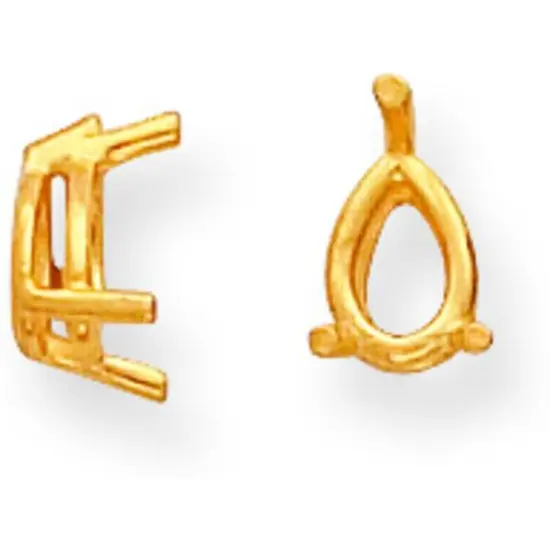 14K Gold 3 Prong Pear Wire Basket Setting 8.25x5.5mm {1}