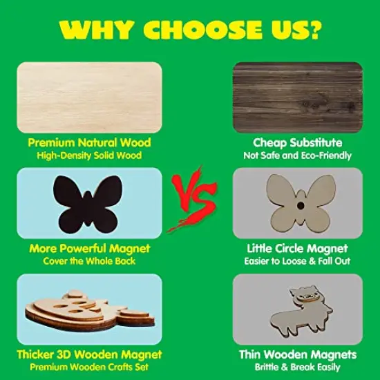 JOYIN Wooden Magnets, Spring Arts & Crafts for Boys and Girls Ages 4+, Childrens Painting Craft Activities Kit, Craft Toys Gifts for 4, 5, 6, 7, 8, 9, 10, 11 & 12 Year Old Kids {6}