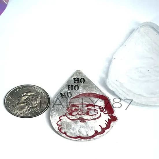 Santa Ho Ho Ho Dangle Earrings Silicone Mold(C6) {2}