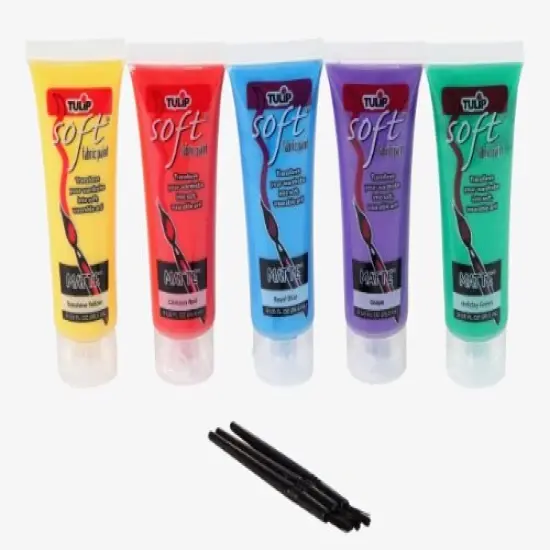 Soft Fabric Paint Primary - 0.9 Ounce (Pack of 5), Multicolor, 4 Fl Oz {1}