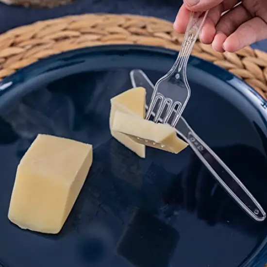 Disposable Cutlery set, SAPPHIRE Design, Clear Color, 360 Pieces: 180 Forks, 120 Spoons, 60 Knives {5}