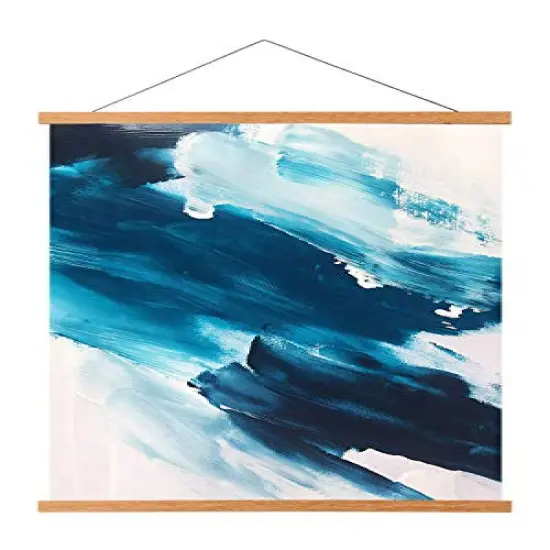 Teak Wood Magnetic Poster Frame Hanger, Magnet Poster Frame for Posters, Prints, Photos, Pictures, Maps, Scrolls, and Canvas Artwork {1}