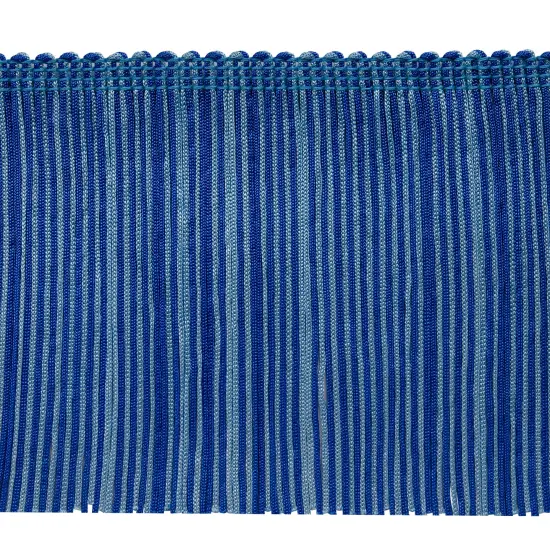 6" Multicolor Chainette Fringe Trim, Decorative, Versatile for Costumes | 5 yard cut Blue Multi {1}