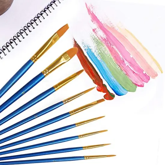 Painting Brush Set 10 Packs/100 Pieces Nylon Brush Heads Suitable for Oil and Watercolor Ideal for Art Painting Best Gift for Painting Enthusiasts {4}