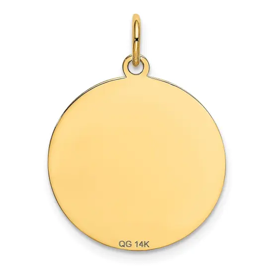14K Yellow Gold Golden Retriever Disc Charm Pendant Jewerly 26mm x 20mm {3}