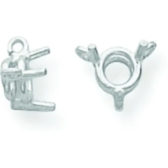 14K White Gold 0.2ct 3 Prong Bezel Pendant Setting {1}