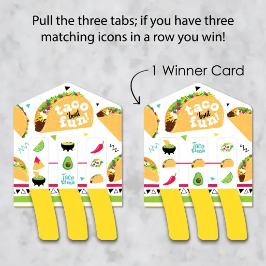 Big Dot of Happiness Taco 'Bout Fun - Mexican Fiesta Game Pickle Cards - Pull Tabs 3-in-a-Row - Set of 12 {4}