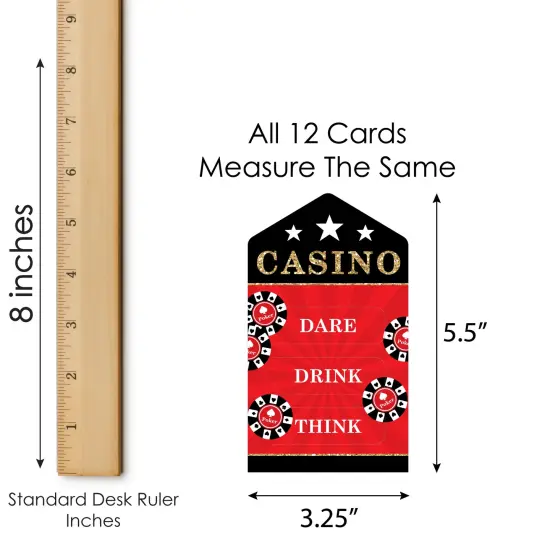 Big Dot of Happiness Las Vegas - Casino Party Game Pickle Cards - Dare, Drink, Think Pull Tabs - Set of 12 {6}
