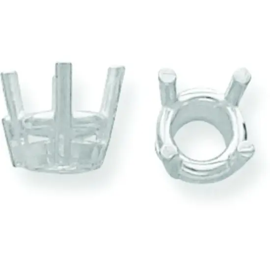 14K White Gold 4 Prong Round Heavy Basket Setting 4.1mm {1}