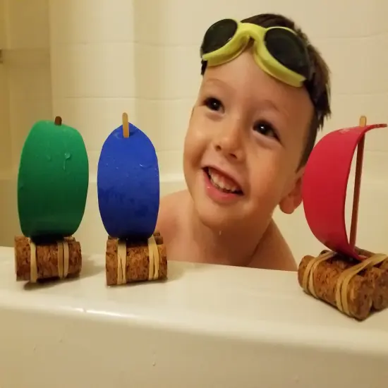 Ink and Trinket Kids Cork Boat Craft Kit, DIY Toy {10}