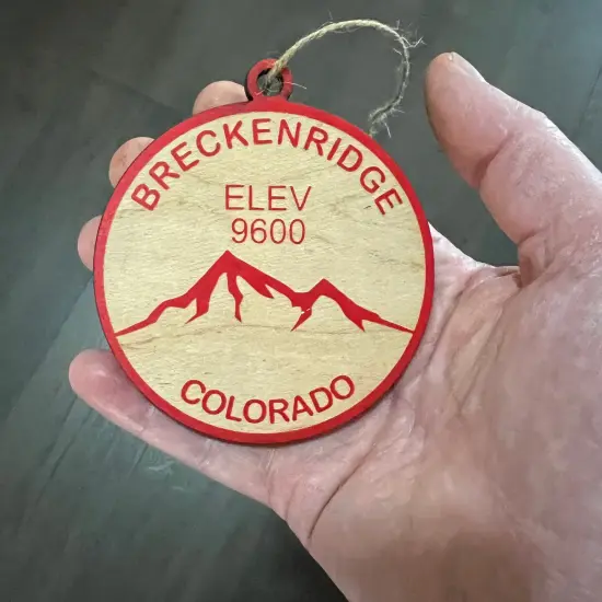 Ornament CUSTOM - Breckinridge Colorado Elevation 9600 BLACK {6}