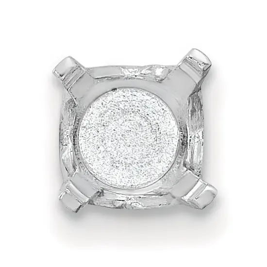 14K White Gold 4 Prong Round Closed Back Setting 6.5mm {2}