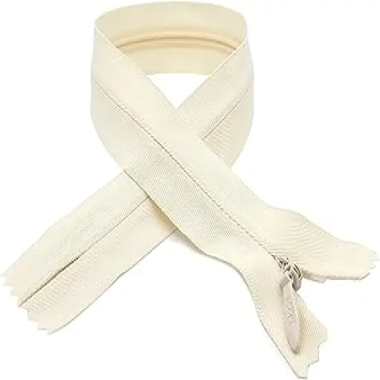Unique Zipper YKK #5 Heavy Conceal - Invisible (Bridal Wear), Select Length and Color (Length 18 inches, Off White) {1}