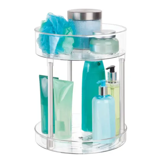mDesign Bathroom Vanity 2-Level Makeup Storage Turntable {1}