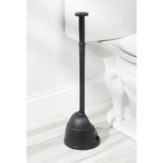 mDesign Plastic Freestanding Toilet Plunger and Storage Cover Set {2}