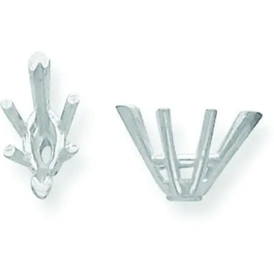 14K White Gold 6 Prong Marquise V-End Setting 11x6mm {1}