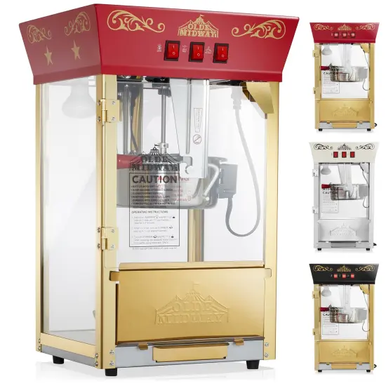 Olde Midway Movie Theater-Style Popcorn Machine Maker with 8-Ounce Kettle, Vintage-Style Countertop Popper {7}
