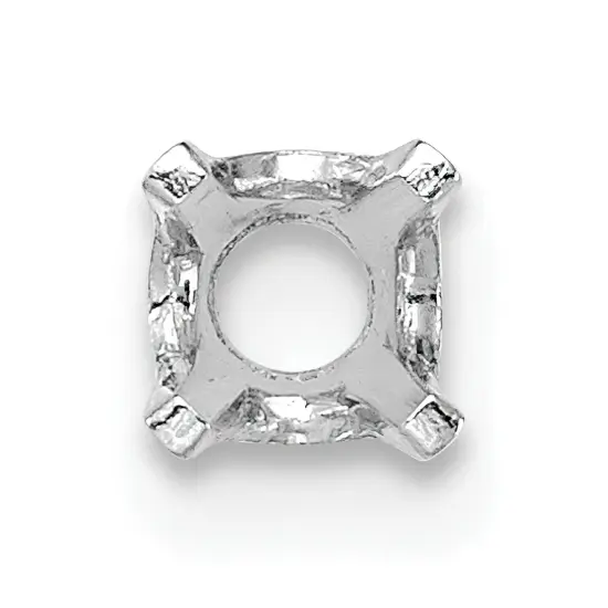 14K White Gold 4 Prong Round Open Back Setting 5.4mm {2}