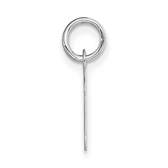 14K White Gold Small Script Initial Letter V Charm Jewerly 17mm x 8mm {3}