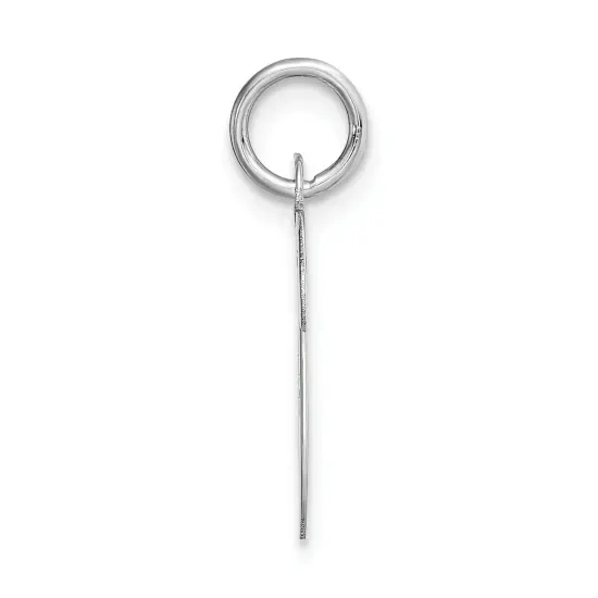 14K White Gold Medium Script Initial Letter V Charm Jewerly 19mm x 10mm {3}