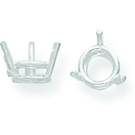 14K White Gold 3 Prong Round Basket Setting 1.7mm {1}