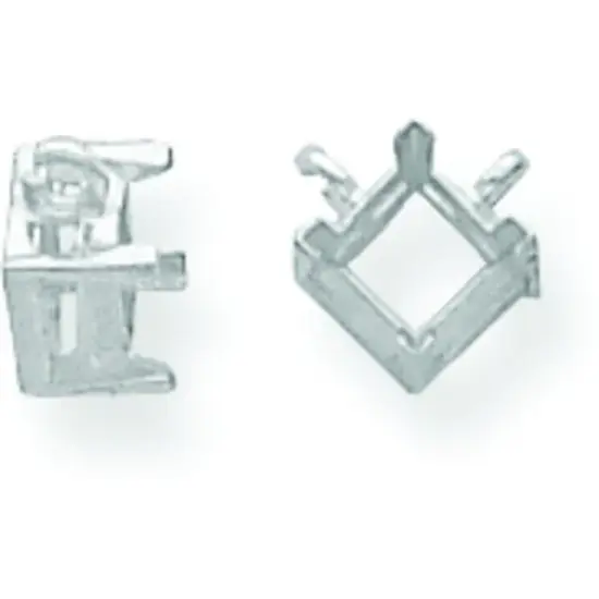 14K WG 4 Prong Princess Necklace Center Setting 3mm {1}