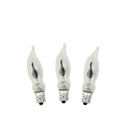 Rite Lite Transparent Flickering C7 Hanukkah Menorah Replacement Bulbs - 120V - Clear - 3ct {3}