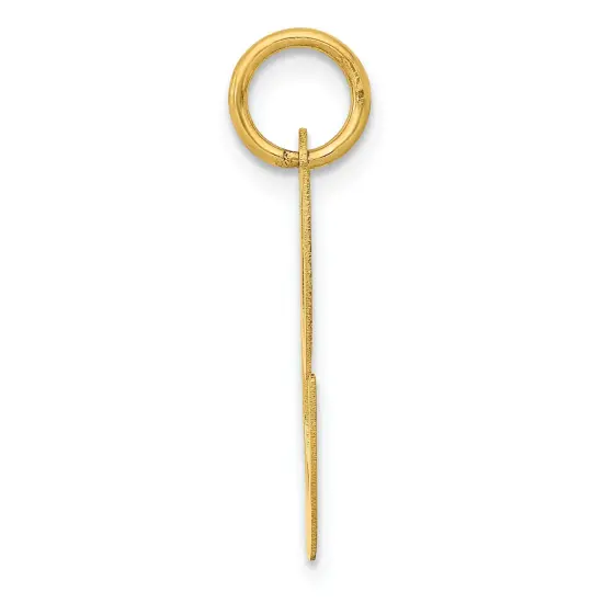 14K Yellow Gold Large Fancy Script Initial C Charm Jewerly 22mm x 17mm {5}