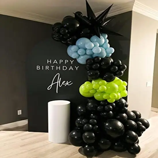 100 Pack 12 Inch Black Latex Balloons - Round Helium Balloons for Black Themed Wedding, Graduation, Anniversary, and Birthday Party Backdrop Decorations {6}