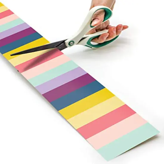 Oh Happy Day Stripes Straight Rolled Border Trim - 50 ft - Decorate Bulletin Boards, Walls, Desks, Windows, Doors, Lockers, Schools, Classrooms, Homeschool & Offices {6}