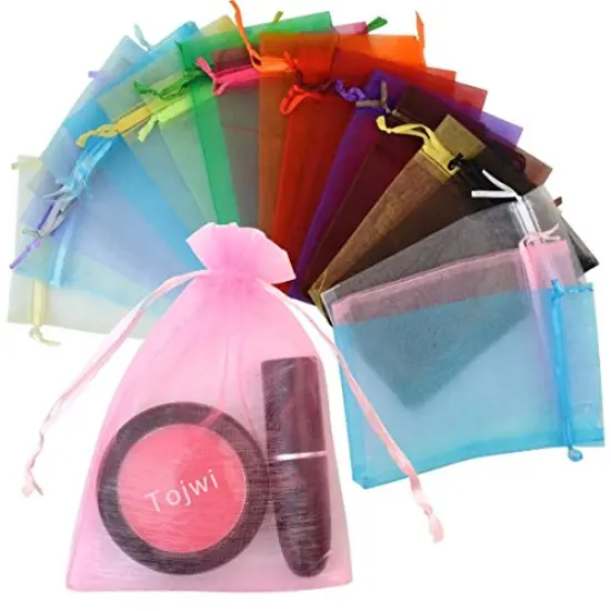 50 pcs Organize Bags-Mix Color 3.54''x4.33''(9x11cm) Satin Drawstring Organza Pouch Wedding Party Favor Gift Bag Jewelry Watch Bags {5}