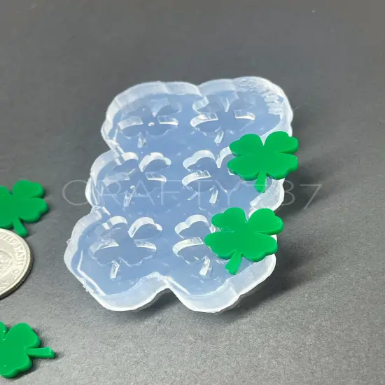 Four Leaf Clover Stud Earring Silicone Mold (B9) {2}