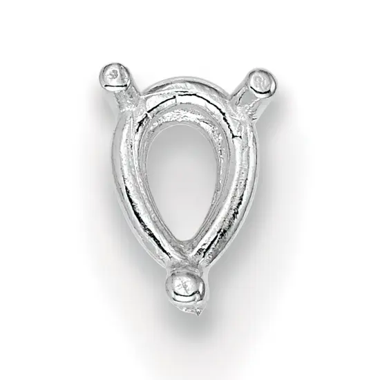 14K White Gold 3 Prong Pear Wire Basket Head 5.5x8.25mm {2}