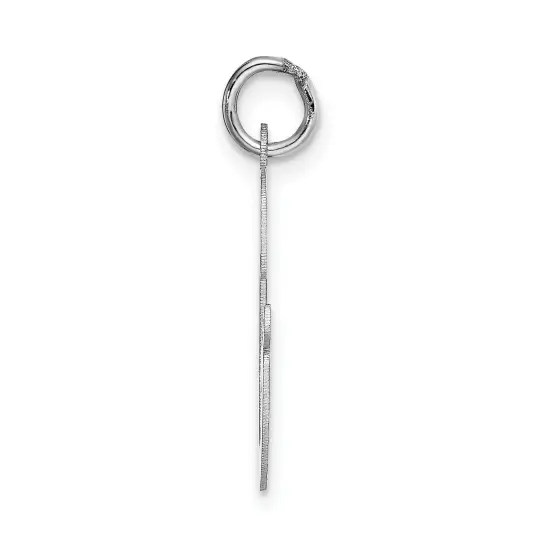 14K White Gold Large Script Initial Letter G Charm Jewerly 22mm x 12mm {3}