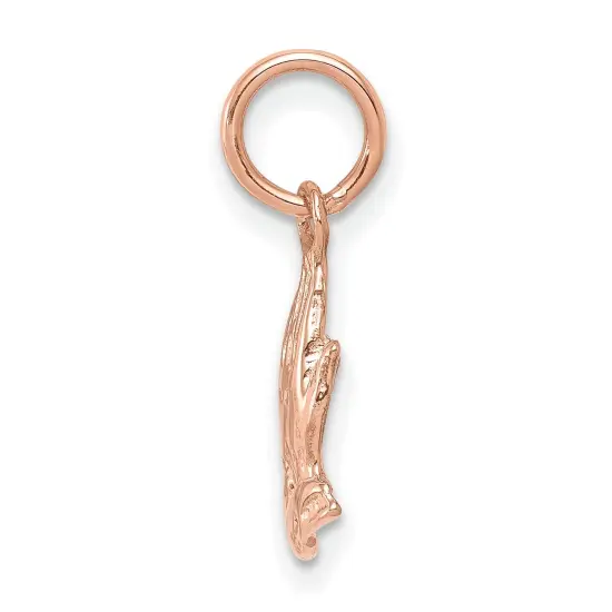 14K Rose Gold Praying Hands Charm Religious Jewelry 17mm x 6mm {4}