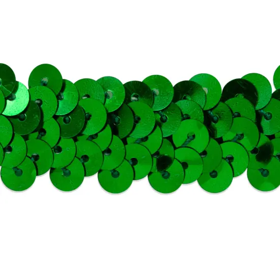 5 yards of 2 Row 7/8" Metallic Stretch Sequin Trim | 5 yard cut Green {1}