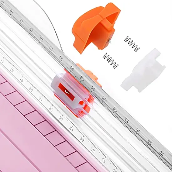 A4 Paper Cutter 12 Inch Titanium Straight Paper Trimmer with Side Ruler for Scrapbooking Craft, Paper, Coupon, Label, Cardstock(Pink) {6}