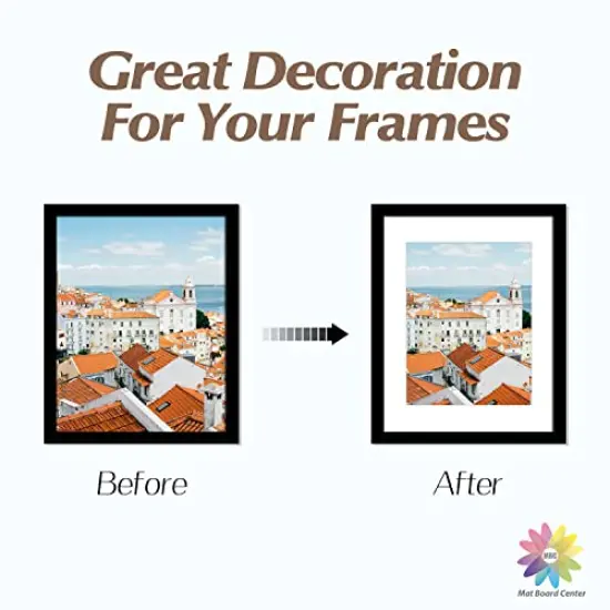 Pack of 10, 11x14 for 8.5x11 White Color Mats - Acid Free, 4-ply Thickness, White Core - for Pictures, Photos, Framing {3}