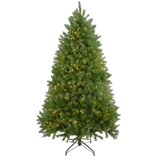 Northlight 6.5' Pre-Lit Full Northern Pine Artificial Christmas Tree - Warm Clear LED Lights Green {3}