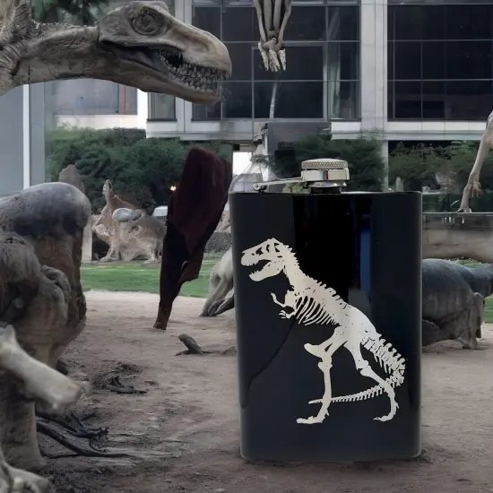 8oz T-Rex Black Flask Trex {3}