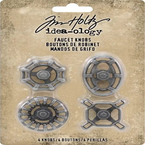 Idea-Ology Metal Faucet Knobs-4/Pkg {1}