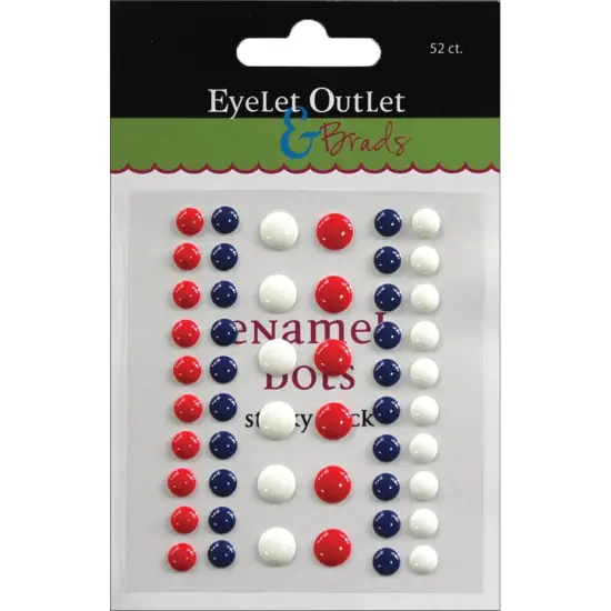 Eyelet Outlet Adhesive-Back Enamel Dots 52/Pkg-Red/White/Blue {1}