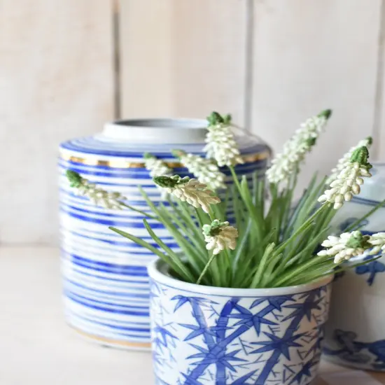 12.5" Faux White Muscari Bush Grape Hyacinth {5}