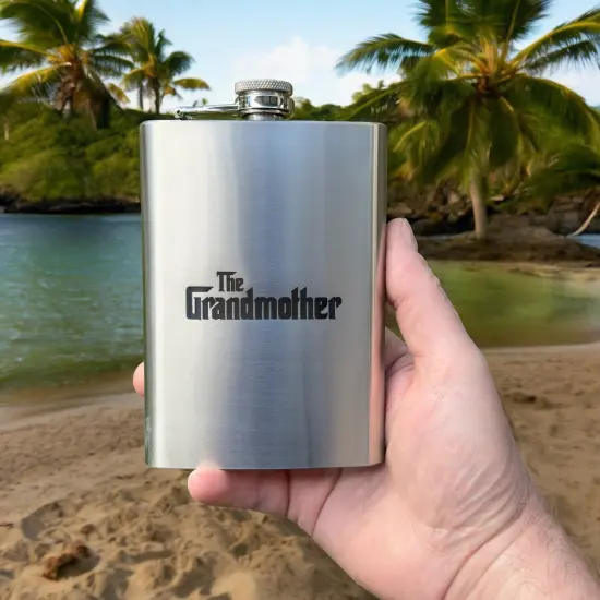 8oz The Grandmother Stainless Steel Flask {6}
