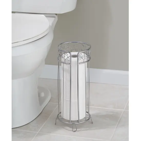 mDesign Decorative Metal Toilet Paper Storage Holder Stand, 3 Rolls {2}