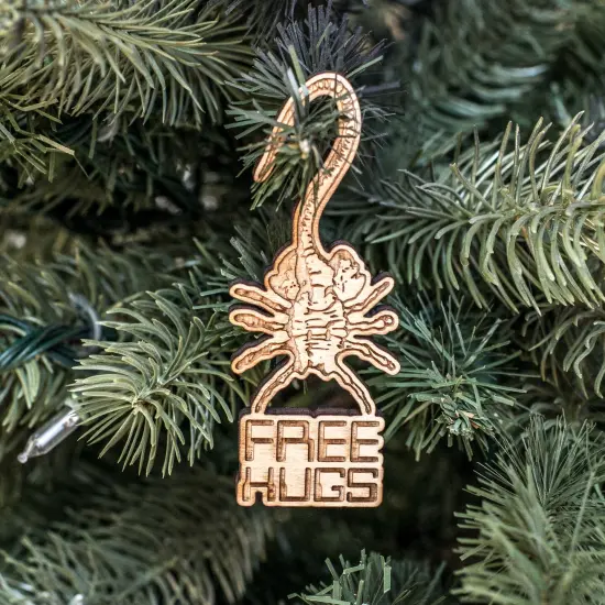 Ornament - Free Hugs - Raw Wood 1x4in {6}