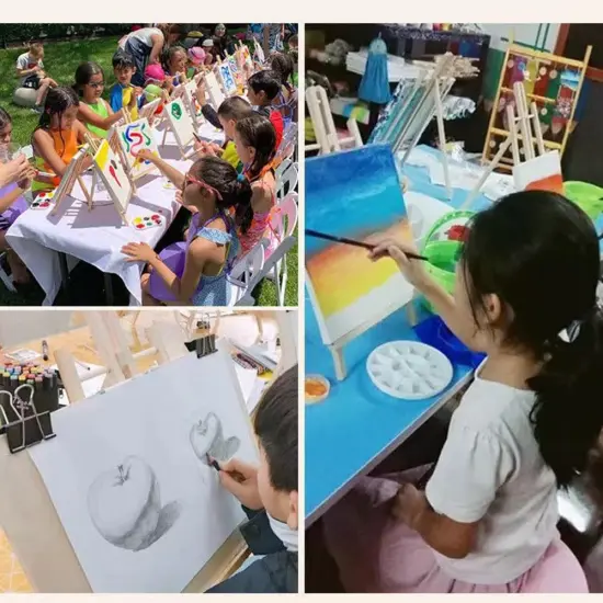 11.8 inc Wood Easels, Small Tabletop Display Stand, Tripod, Painting Party Easel, Kids Student Tabletop Easels for Painting, Portable Canvas Photo Picture Sign Holder {3}